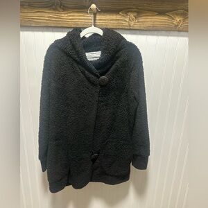 The Sweatshirt Project Black Womens Hooded 2 Button Jacket Pockets Pls Read Sz L